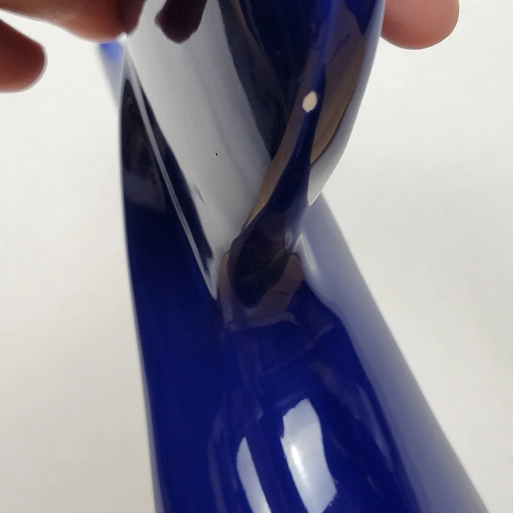 Cobalt Blue Ceramic Whale Tail Figurine - 10